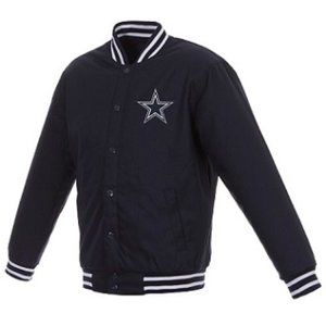 NEW! DALLAS COWBOYS POLY-TWILL VARSITY JACKET